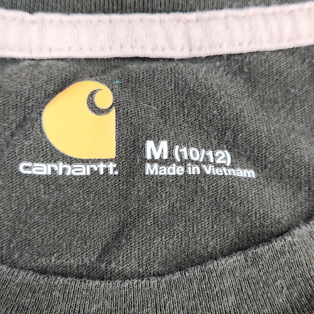 🦋Carhartt Olive Workwear Dog Short Sleeve Top Medium - Picture 9 of 10